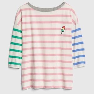 NWT GAP Striped Shirt with Ices Appliqué XL